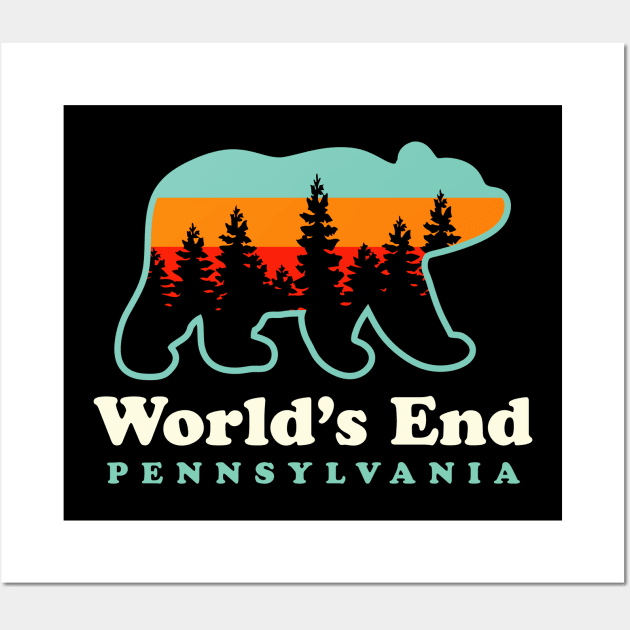 World's End State Park Pennsylvania Hiking Camping Bear Wall Art by PodDesignShop